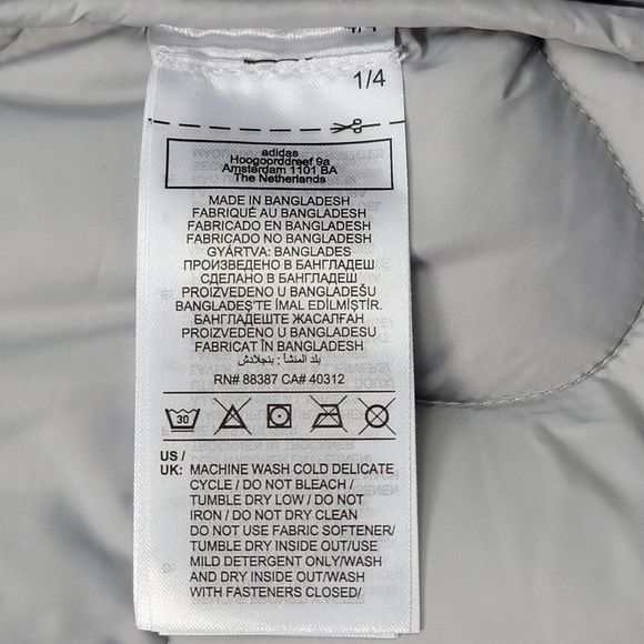 adidas Men's Nuganic Light Insulation Jacket Vest Gray IS1262 Size 2XL New - Picture 11 of 11